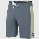 מכנסי גלישה Boardshort כהים עם שרוך לבן ופס צד בהיר